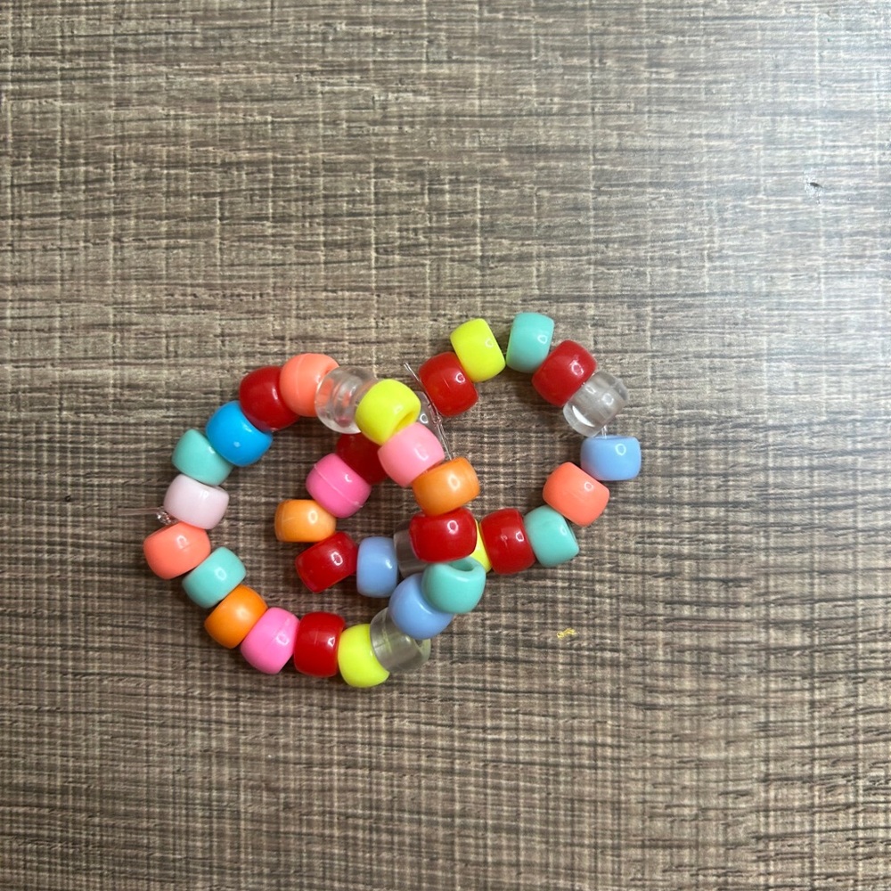 2 Raindbow Kids Strechy Beaded DIy Handmade Cute stylish  Braclets for kid pals